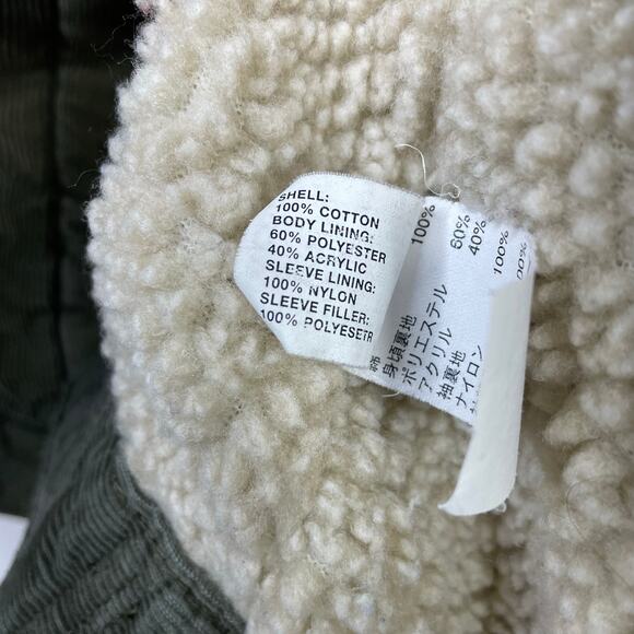 Vintage Gap Y2K 2003 Olive Green Corduroy Sherpa Lined Trucker Jacket mens L - Picture 10 of 14